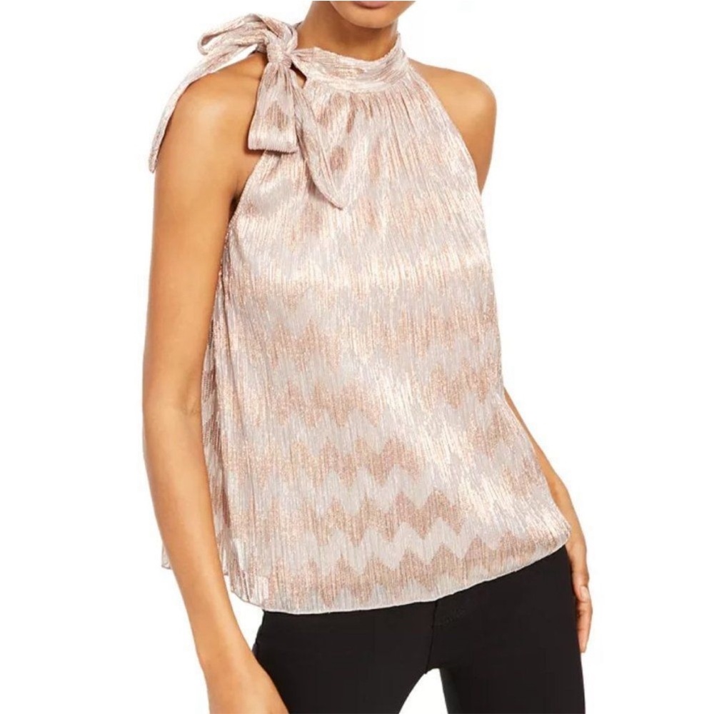 INC Elegant Women's Metallic Top with Bow Detail. Perfect for a night out.NWOT